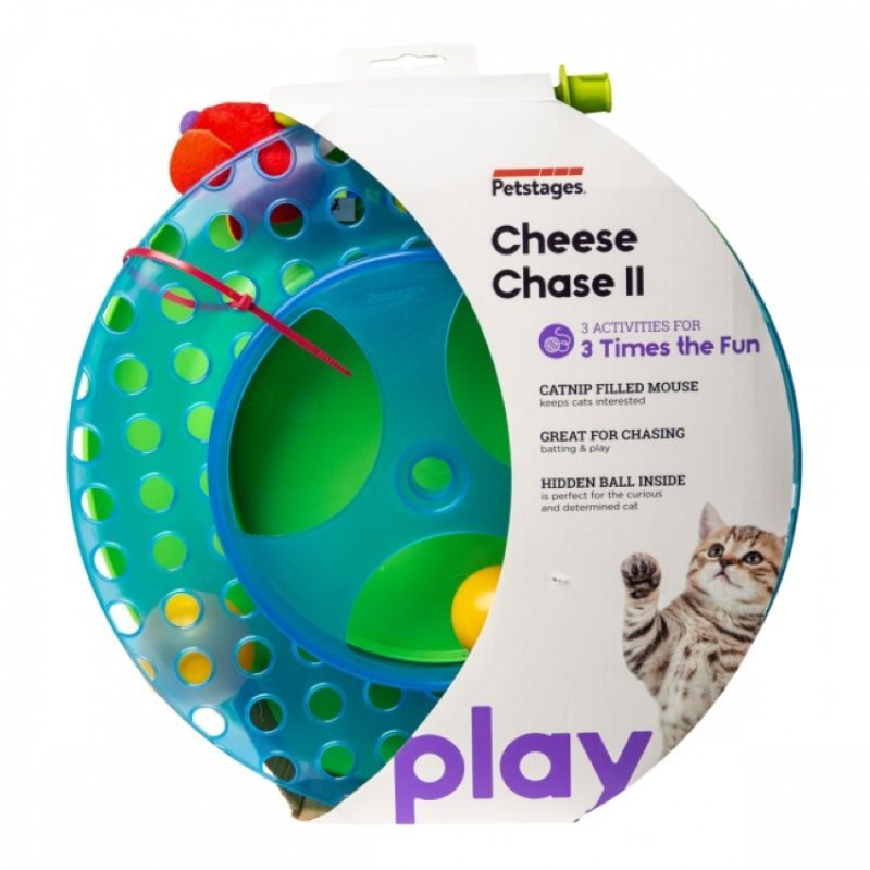 Petstages (Петстейджес) Cheese Chase – Игрушка для котов Трек с мячиком для лакомств (31х23 см) в E-ZOO