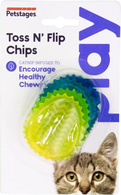 Petstages (Петстейджес) Toss N'Flip Chips – Игрушка для котов "Жевательные чипсы" (6х5 см) в E-ZOO