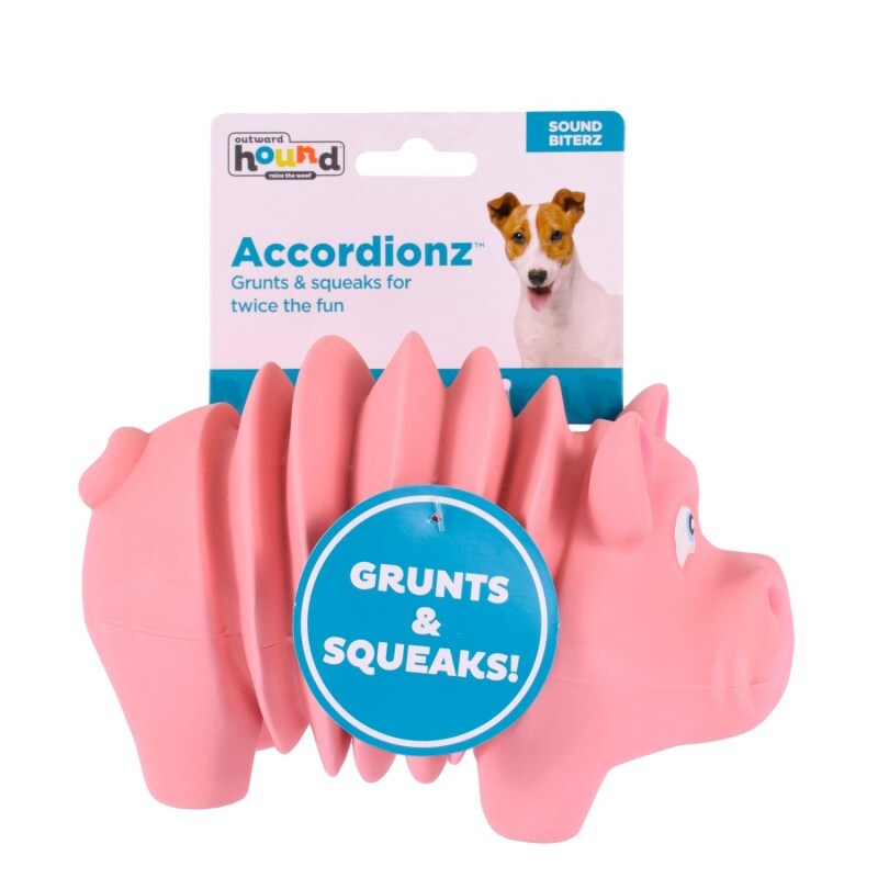 Outward Hound (Аутвард Хаунд) Accordionz Pig - Іграшка для собак Свинка-акордеон (19х15х9 см) в E-ZOO