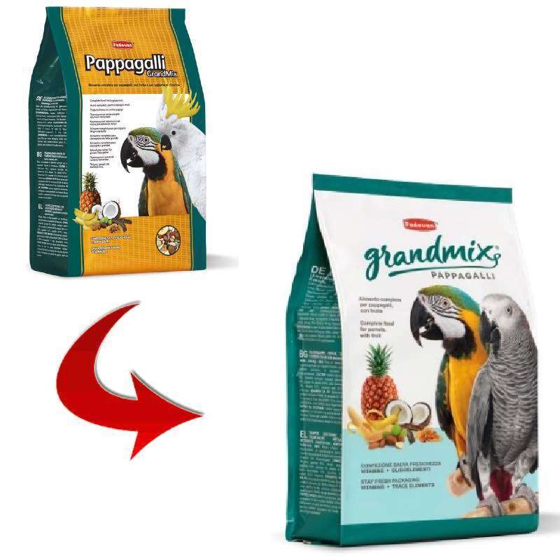 Padovan (Падован) Grandmix Pappagalli - Основной корм для крупных попугаев (2 кг) в E-ZOO