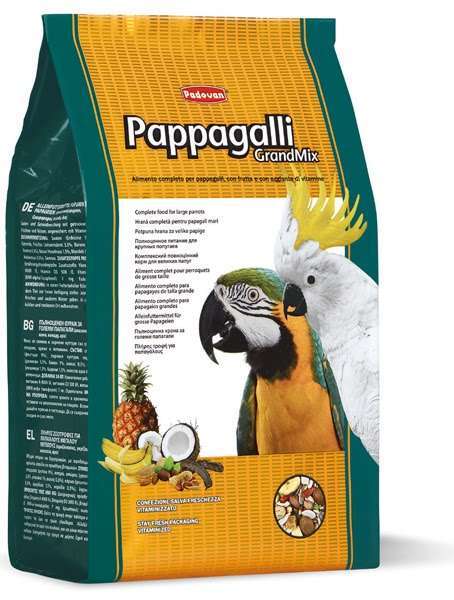 Padovan (Падован) Grandmix Pappagalli - Основной корм для крупных попугаев (2 кг) в E-ZOO