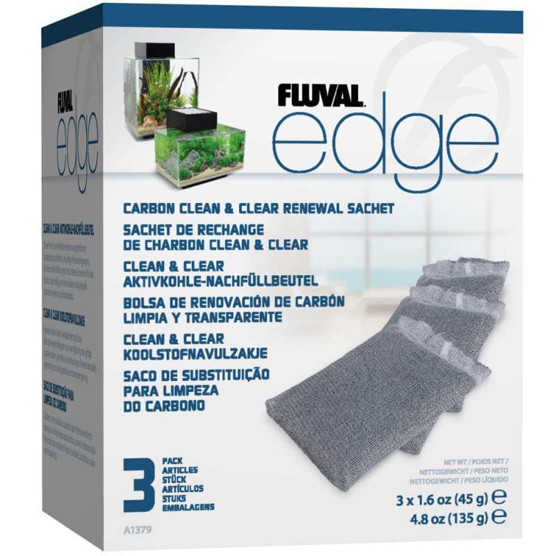 Fluval (Флювал) Edge - Наполнитель для фильтра - активированный уголь (3х45 г) в E-ZOO