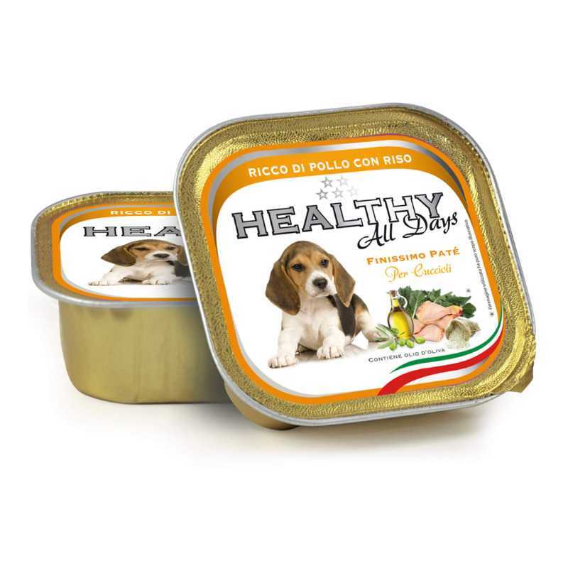 Healthy (Хэлси) All days - Консервированный корм с курицей и рисом для щенков (паштет с кусочками) (150 г) в E-ZOO