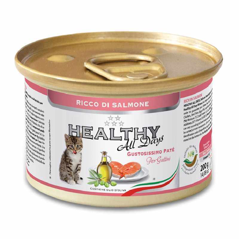 Healthy (Хелсі) All days - Консервований корм з лососем для кошенят (паштет) (200 г) в E-ZOO