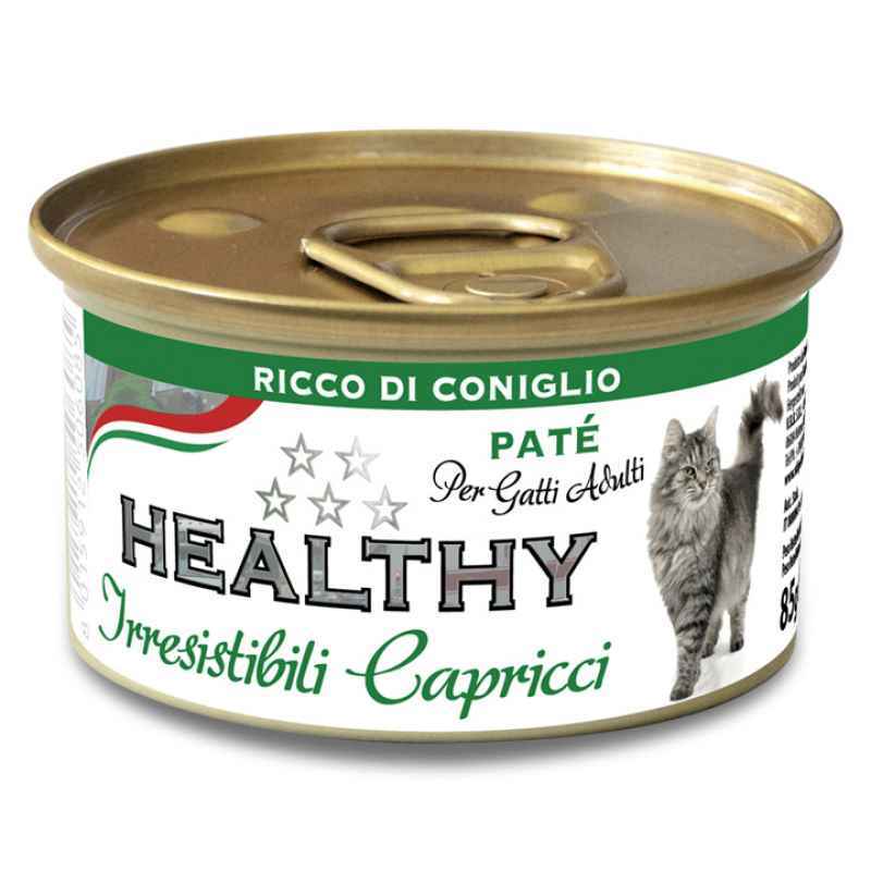 Healthy (Хэлси) Irresistibili Capricci - Консервированный корм с кроликом для требовательных котов (паштет) (85 г) в E-ZOO