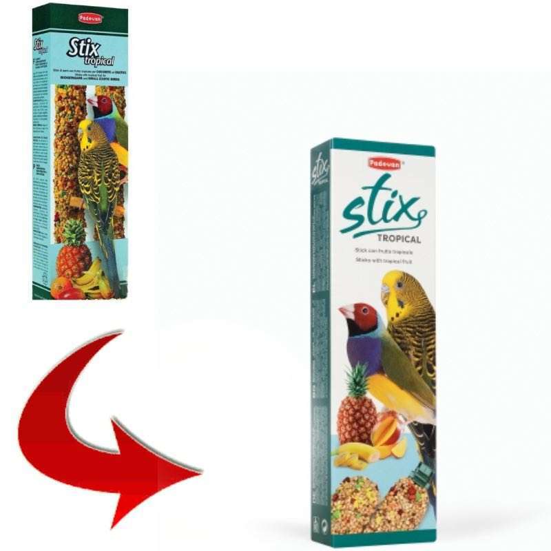 Padovan (Падован) Stix tropical cocorite - Лакомство для попугаев мелких пород (80 г) в E-ZOO
