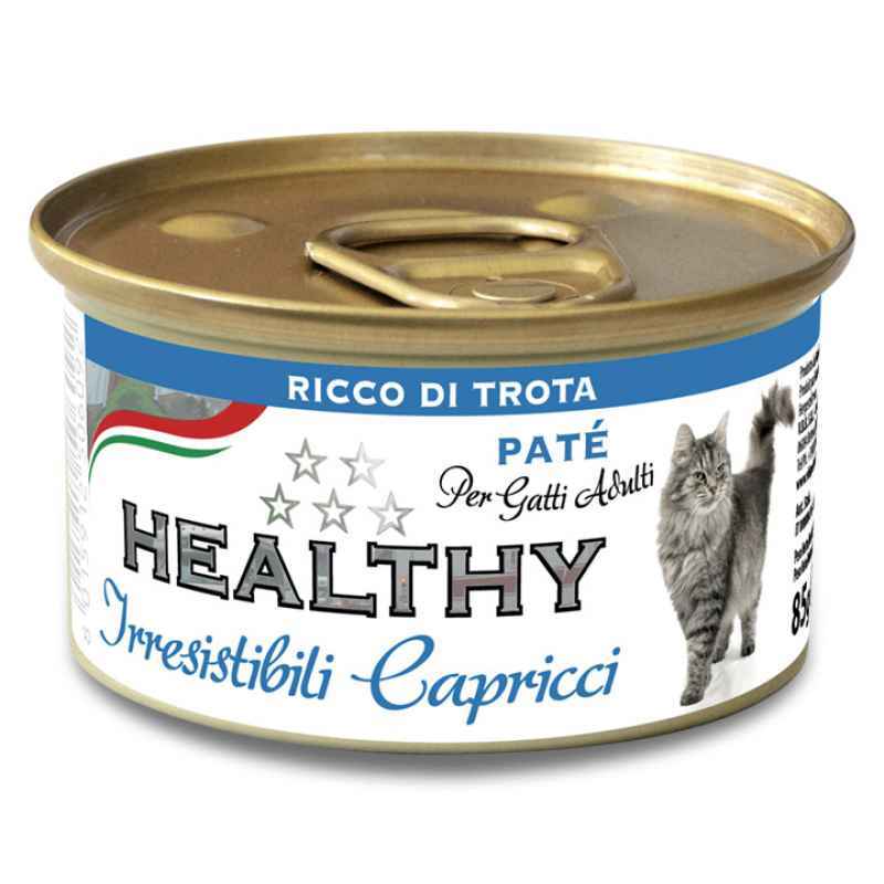 Healthy (Хелсі) Irresistibili Capricci - Консервований корм з фореллю для вибагливих котів (паштет) (85 г) в E-ZOO