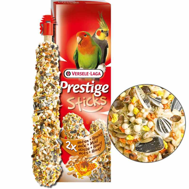 Versele-Laga (Верселя-Лага) Prestige Sticks Big Parakeets Nuts & Honey - Ласощі "Горіхи з медом" для середніх папуг (2х70 г) в E-ZOO