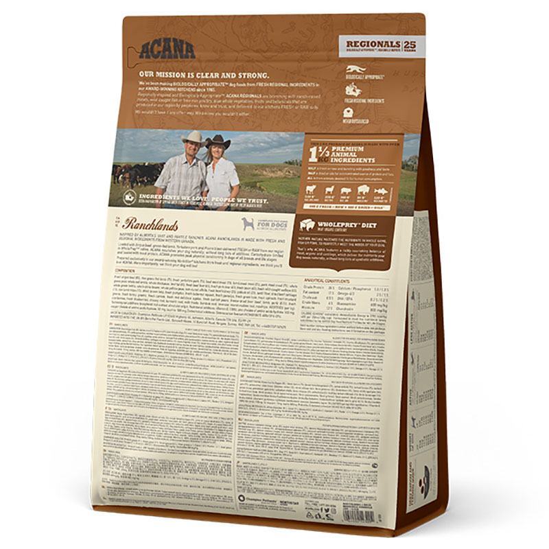 Acana (Акана) Ranchlands Recipe – Сухий корм з червоним м'ясом і рибою для собак різних порід на всіх стадіях життя (2 кг) в E-ZOO