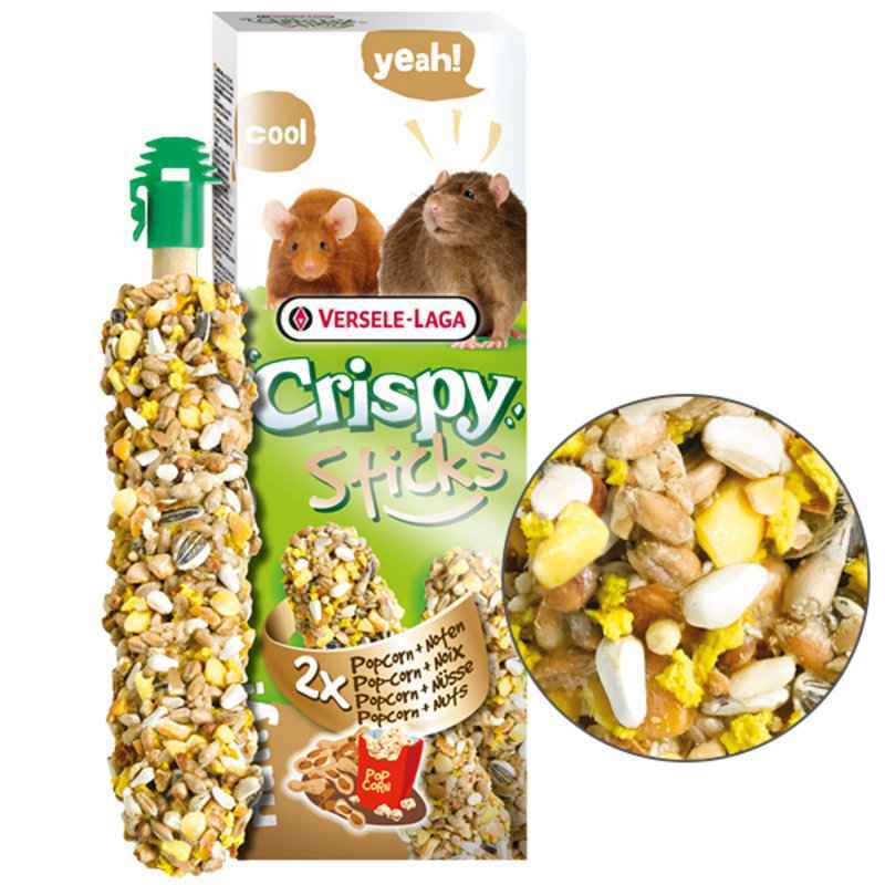 Versele-Laga (Верселе-Лага) Crispy Sticks Popcorn&Nuts - Лакомство "Попкорн с орехами" для крыс и мышей (2х55 г) в E-ZOO