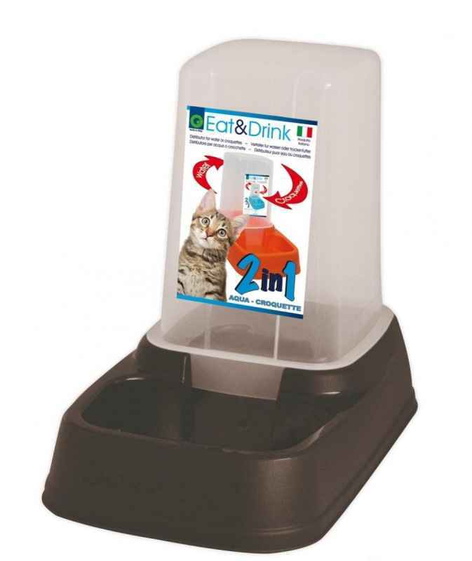 Georplast (Георпласт) Eat&Drink - Миска пластиковая с дозатором для корма или воды для собак и котов (700 мл) в E-ZOO