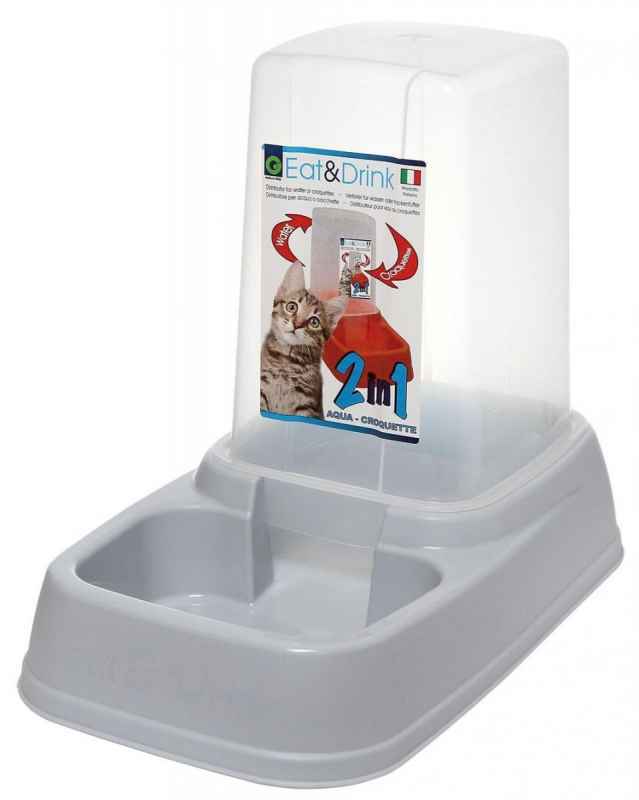 Georplast (Георпласт) Eat&Drink - Миска пластиковая с дозатором для корма или воды для собак и котов (700 мл) в E-ZOO