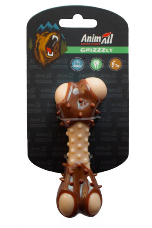 AnimAll (ЕнімАлл) GrizZzly - Іграшка-кістка з ароматом м'яса для собак (11,7 см) в E-ZOO