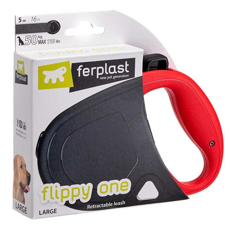 Ferplast (Ферпласт) Flippy One Tape – Повідець-рулетка для собак різних порід з висувною стрічкою (L) в E-ZOO