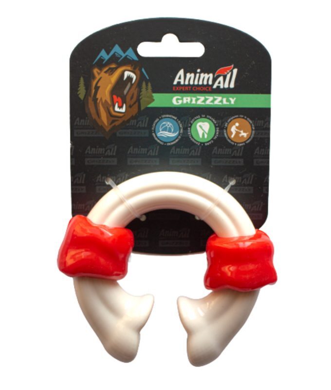 AnimAll (ЭнимАлл) GrizZzly - Игрушка-кость в форме кольца для собак (10,8х9,7х3,6 см) в E-ZOO