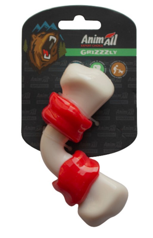 AnimAll (ЭнимАлл) GrizZzly - Игрушка согнутая кость для собак (12,5х6,1х3,7 см) в E-ZOO