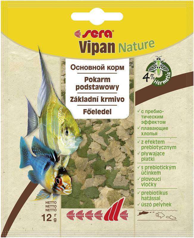 Sera (Сера) Vipan Nature - Корм в пластівцях для всіх декоративних риб, що харчуються на поверхні води. (12 г) в E-ZOO