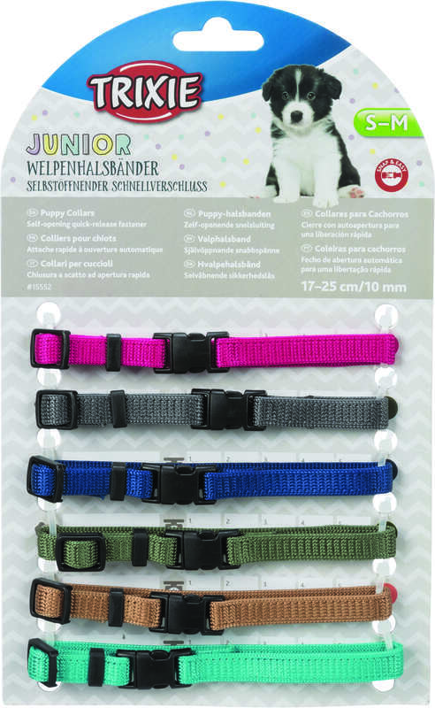 Trixie (Трикси) Junior Set of Puppy Collars - Ошейники для щенков в наборе 6 штук (S-M (комплект 1)) в E-ZOO