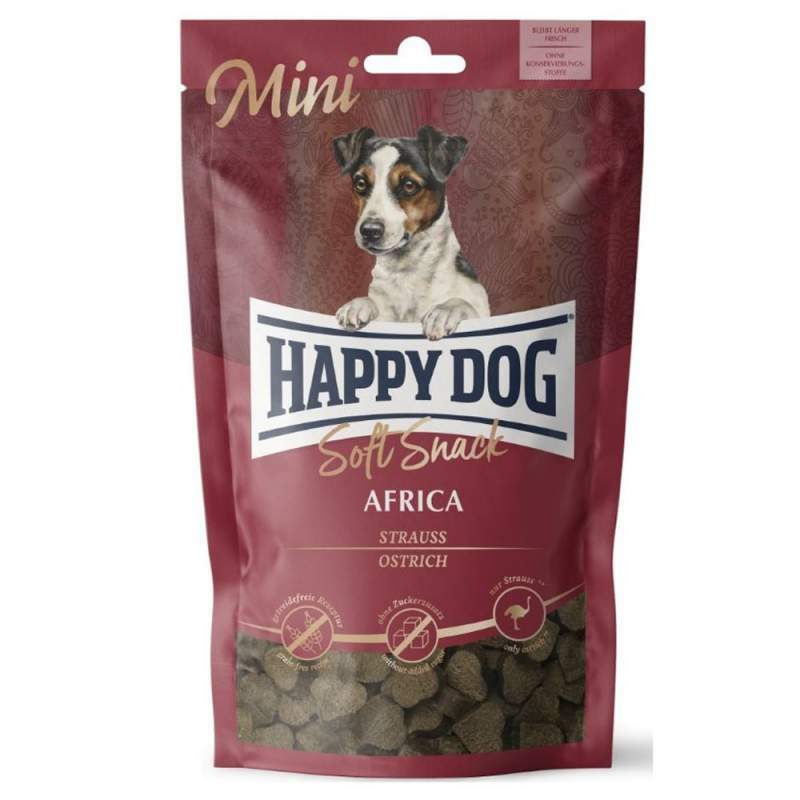 Happy Dog (Хеппі Дог) SoftSnack Mini Africa - М'які снеки зі страусом і картоплею для собак дрібних порід (100 г) в E-ZOO
