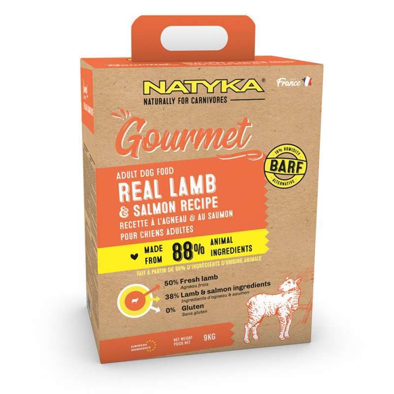 Natyka (Натіка) Gourmet Lamb & Salmon Adult Dogs - Напіввологий корм з ягням і лососем для дорослих собак середніх і великих порід (9 кг) в E-ZOO