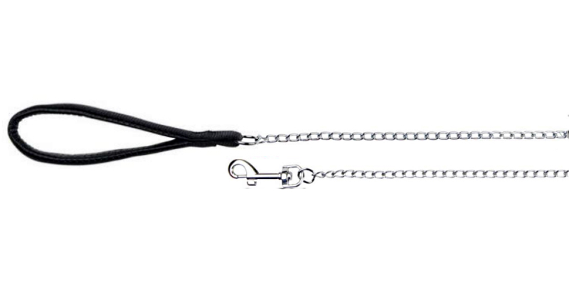 Trixie (Трикси) Chain Leash with Nylon Hand Loop - Поводок-цепь с нейлоновой ручкой (4 мм / 1 м) в E-ZOO