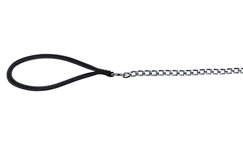 Trixie (Трикси) Chain Leash with Nylon Hand Loop - Поводок-цепь с нейлоновой ручкой (4 мм / 1 м) в E-ZOO