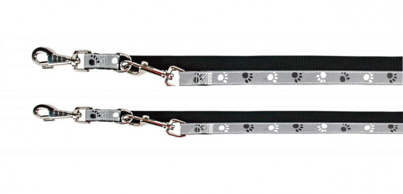 Trixie (Трикси) Silver Reflect Adjustable Leash - Поводок-перестежка со свето-отражающими элементами (2,0х200 см) в E-ZOO