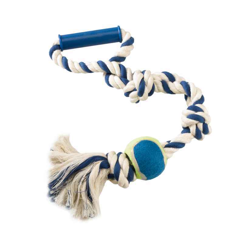 Ferplast (Ферпласт) Cotton Toy For Theeth - Іграшка-канат з ручкою та м'ячем для собак (Ø 2x60 см) в E-ZOO