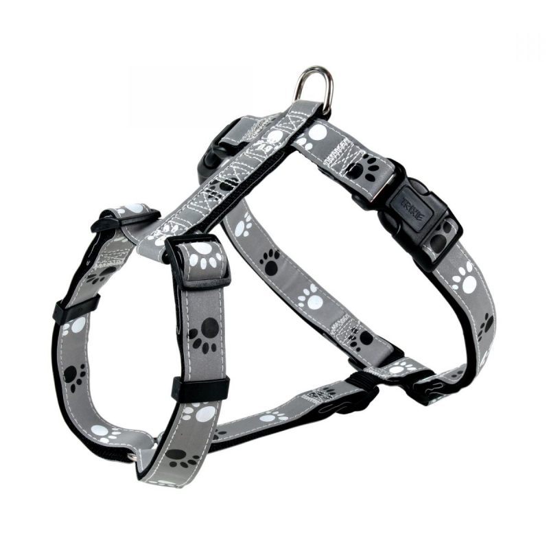 Trixie (Трикси) Silver Reflective - Светоотражающая нейлоновая шлея с лапками для собак (XS-S/30-40 см) в E-ZOO
