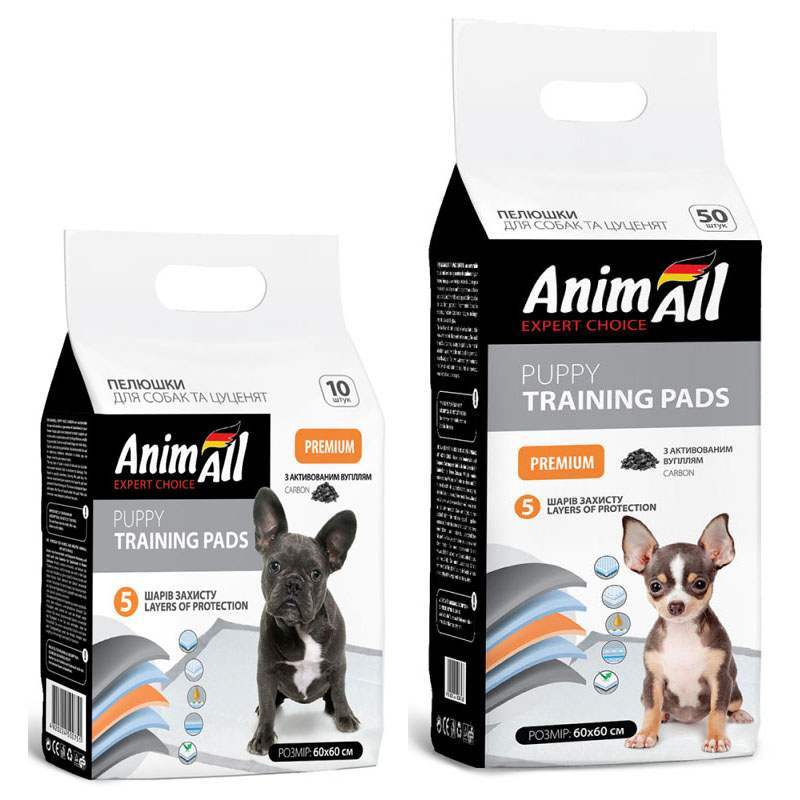 AnimAll (ЭнимАлл) Puppy Training Pads - Пеленки тренировочные с активированным углем для щенков и собак (60х90 см / 10 шт.) в E-ZOO