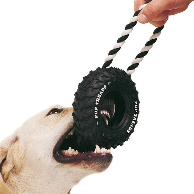 Ferplast (Ферпласт) Rubber Bone Tire - Игрушка-шина на веревке для собак (29х15,5x5,2 см) в E-ZOO