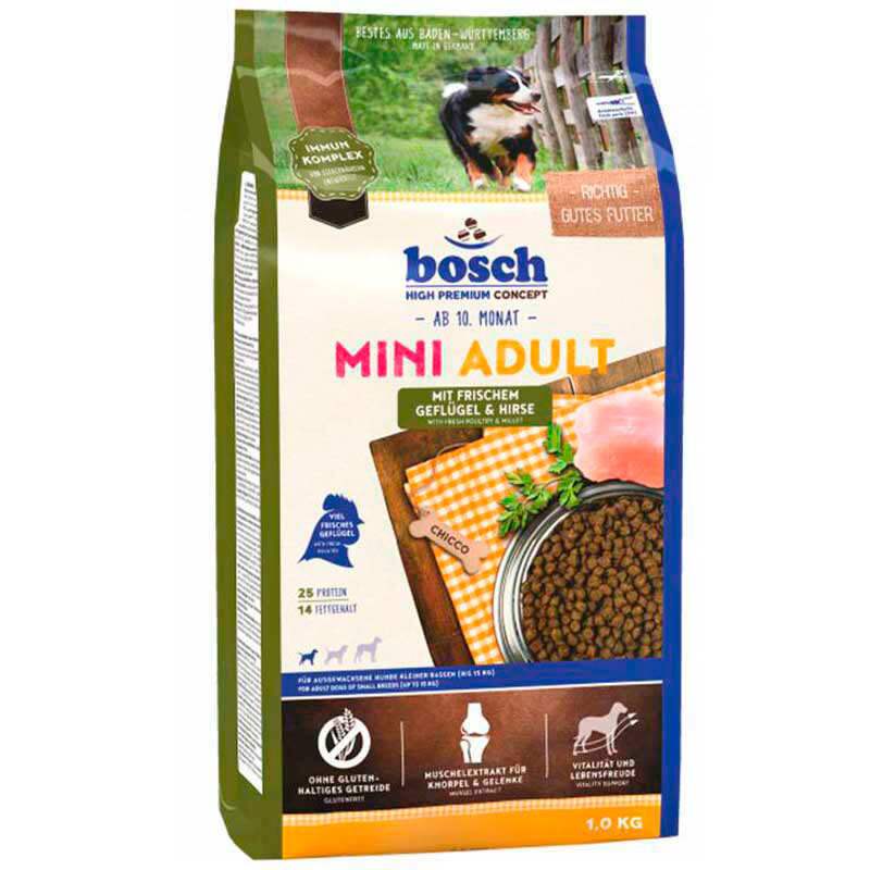 Bosch (Бош) Mini Adult Poultry and Millet - Сухий корм з птицею і просом для дорослих собак малих порід (1 кг) в E-ZOO