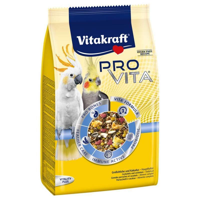 Vitakraft (Витакрафт) Pro Vita – Корм для средних попугаев с пробиотиками (750 г) в E-ZOO