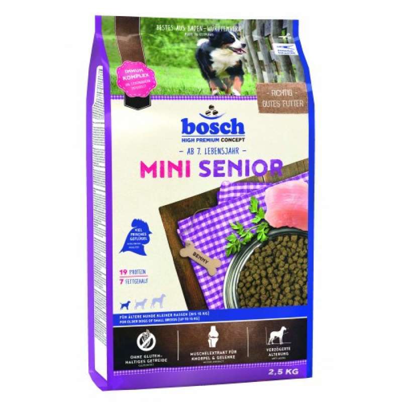 Bosch (Бош) Mini Senior - Сухой корм с домашней птицей для пожилых собак малых пород (1 кг) в E-ZOO