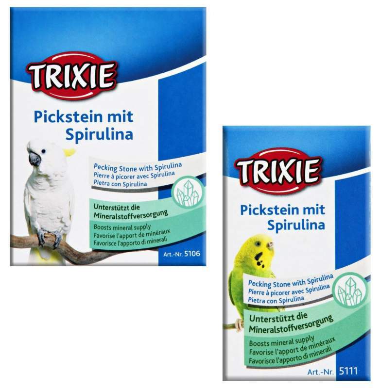 Trixie (Трикси) Pecking Stone with Spirulina - Мел для птиц со спирулиной (190 г) в E-ZOO