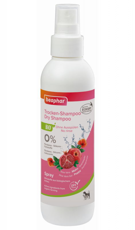 Beaphar (Беафар) Bio Dry Shampoo Spray - Сухой шампунь с маком и гранатом для кошек и собак (200 мл) в E-ZOO