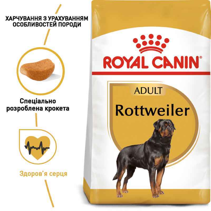 Royal Canin (Роял Канін) Rottweiler Adult - Сухий корм з м'ясом птиці для дорослих собак породи ротвейлер (12 кг) в E-ZOO