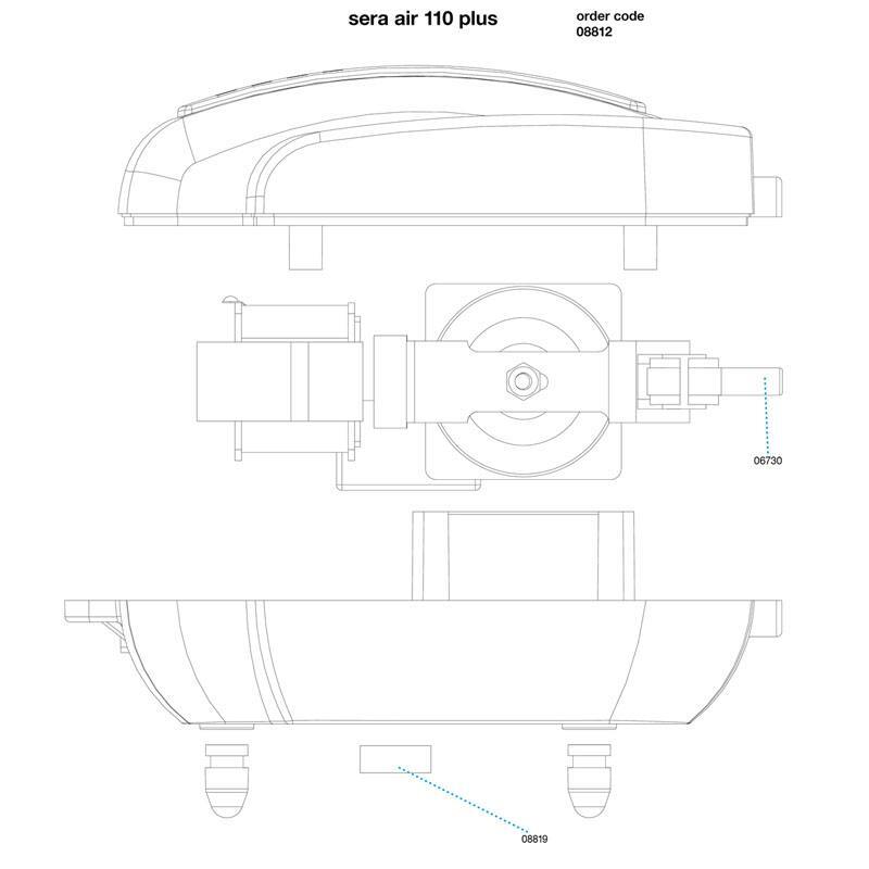 Sera (Сера) Air Plus 110 Pump - Повітряний компресор для прісноводних та морських акваріумів об'ємом до 150 л (110 Plus) в E-ZOO