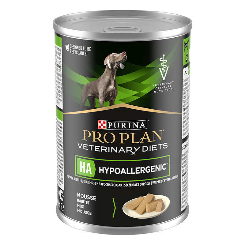Pro Plan Veterinary Diets (Про План Ветеринарі Дієтс) by Purina HA Hypoallergenic Canine - Вологий гіпоалергенний корм для собак різного віку (консерва) (400 г) в E-ZOO