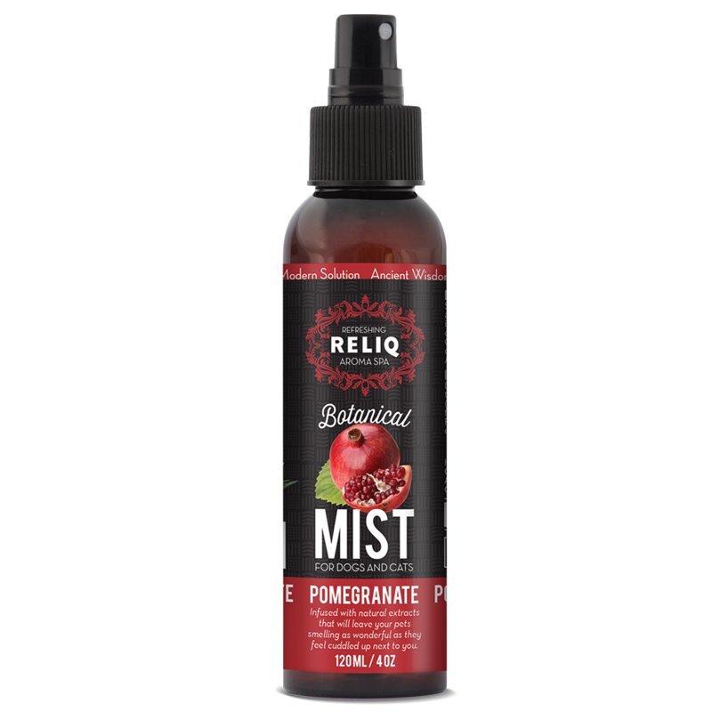 Reliq (Релик) Botanical Mist-Pomegranate - Спрей-одеколон с экстрактом граната для ухода и увлажнения шерсти собак и котов (120 мл) в E-ZOO