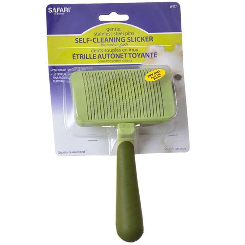 Safari (Сафарі) Self-Cleaning Slicker Brush - Пуходерка-слікер з самоочищенням для всіх типів шерсті собак та котів в E-ZOO