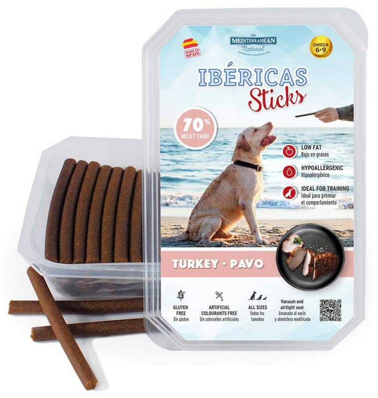 Mediterranean Natural (Медитераниан Натурал) Ibericas Sticks Turkey - Мясные палочки Иберикас с индейкой для собак (800 г) в E-ZOO