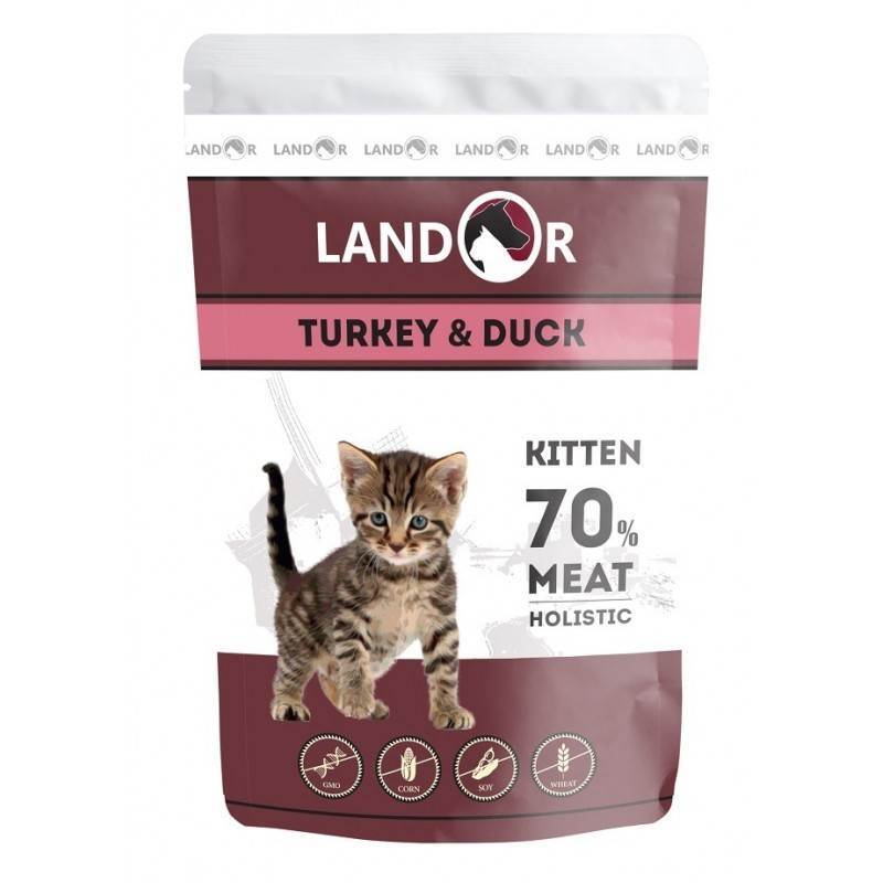 Landor (Ландор) Kitten Turkey & Duck - Влажный корм с индейкой и уткой для котят (85 г) в E-ZOO