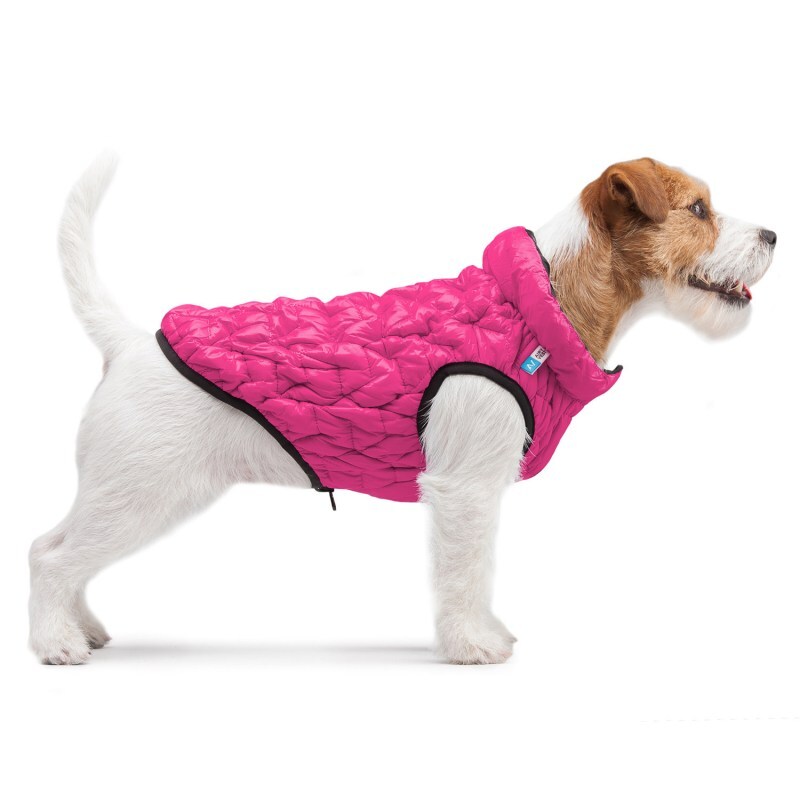 Collar (Коллар) AiryVest UNI - Двусторонняя эластичная курточка для собак (розовая/черная) (S38 (35-38 см)) в E-ZOO