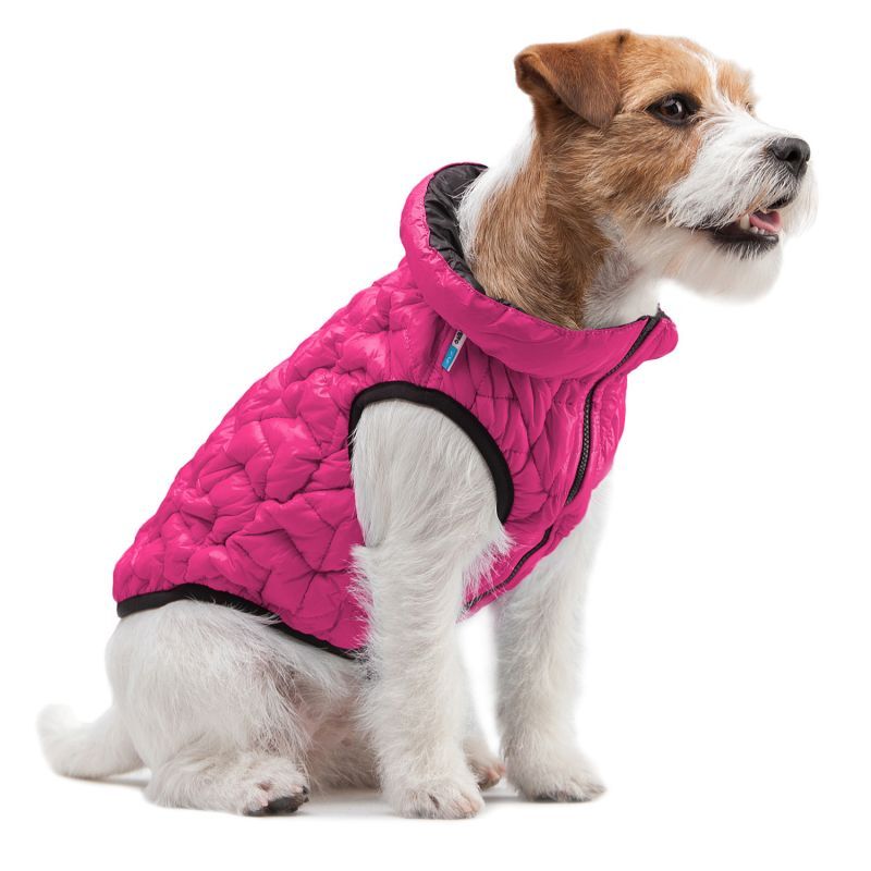 Collar (Коллар) AiryVest UNI - Двусторонняя эластичная курточка для собак (розовая/черная) (S38 (35-38 см)) в E-ZOO