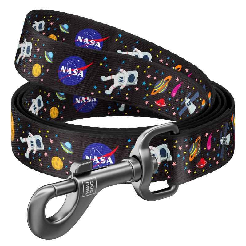 Collar (Коллар) WAUDOG Nylon - Повідець для собак з малюнком "NASA", нейлоновий (2,5х122 см) в E-ZOO