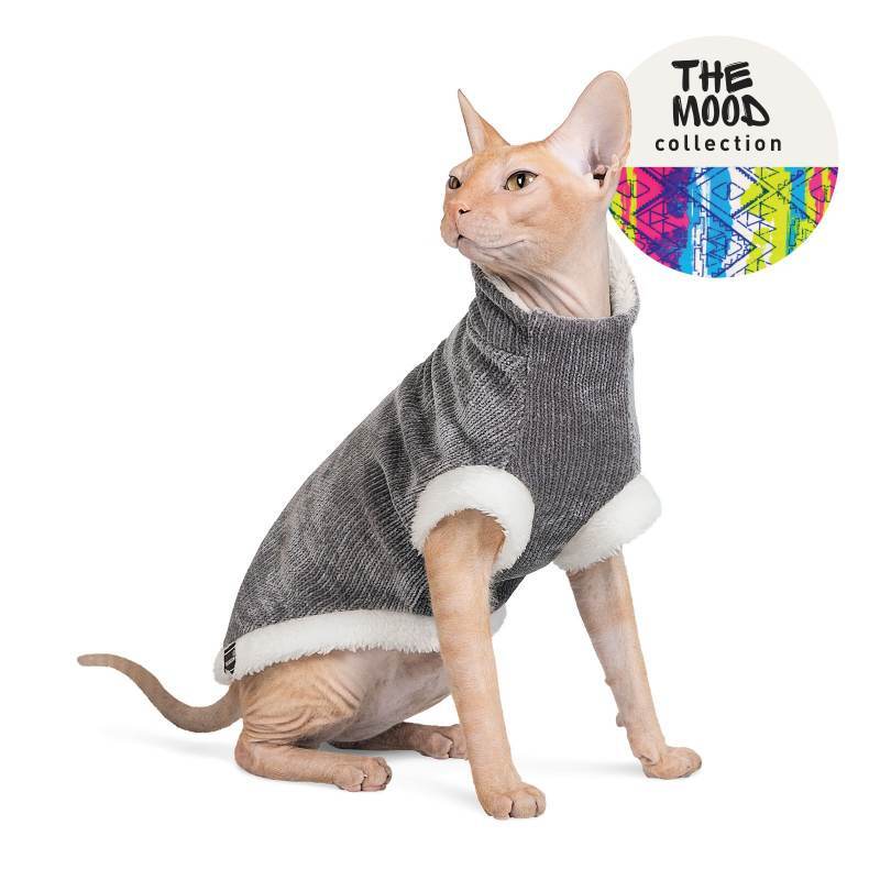 Pet Fashion (Пет Фешн) The Mood Tom - Свитер для котов (графитный) (XS (23-27 см)) в E-ZOO