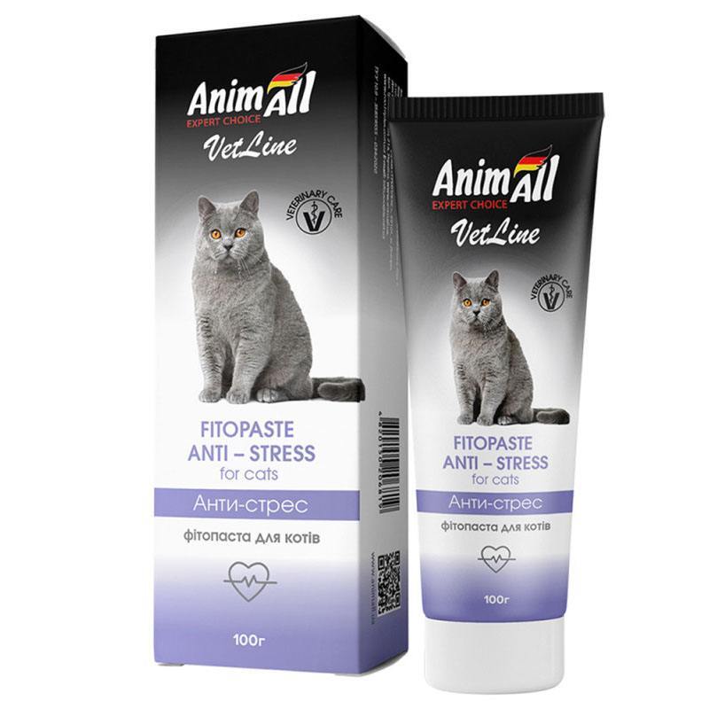 AnimAll VetLine (ЕнімАлл ВетЛайн) Fitopaste Anti-stress - Фітопаста проти стресогенних ситуацій для котів (100 г) в E-ZOO