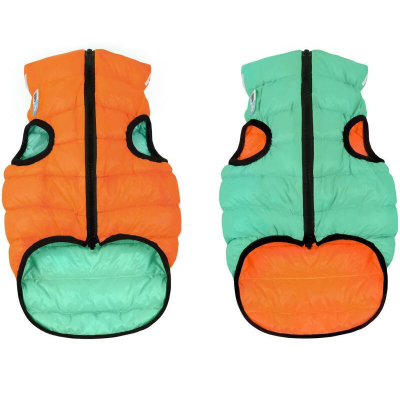 Collar (Коллар) AiryVest Lumi - Двостороння курточка, що світиться в темряві для собак (салатова/помаранчева) (S30 (27-30 см)) в E-ZOO