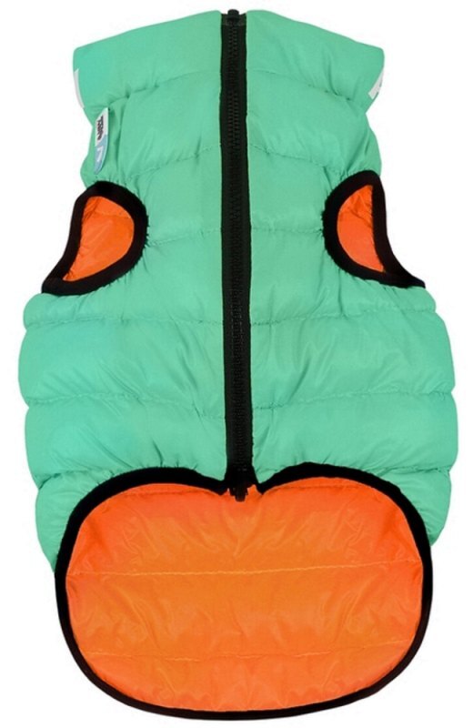 Collar (Коллар) AiryVest Lumi - Двусторонняя светящаяся в темноте курточка для собак (салатовая/оранжевая) (S30 (27-30 см)) в E-ZOO